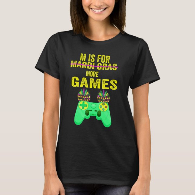 Mardi Gras Video Game Controller Awesome Boys Cost T-Shirt (Front)