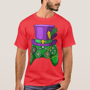 Mardi Gras Video Game Controller Jester Hat Costum T-Shirt