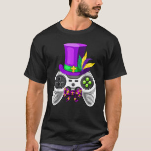 Mardi Gras Video Game Controller Jester Hat Costum T-Shirt