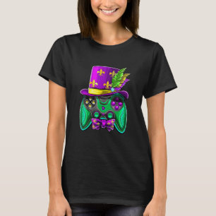 Mardi Gras Video Game Controller Jester Hat Costum T-Shirt