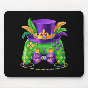 Mardi Gras Video Game Controller Jester Hat Gamer Mouse Pad
