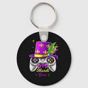 Mardi Gras Video Game Controller Jester Mask Costu Key Ring
