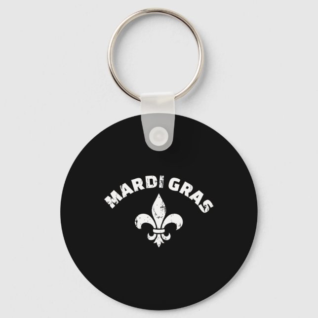 Mardi Gras Vintage Fleur De Lis  Key Ring (Front)