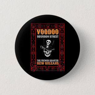 Mardi Gras Voodoo Lover Black Magic Carnival Fan V 6 Cm Round Badge