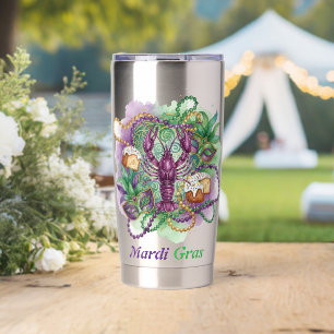 Mardi Gras Watercolor Celebration  Insulated Tumbler