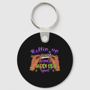 Mardi Gras Weed Rollin Up Funny Party Vibes Key Ring