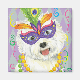 Mardi Gras Westie Magnet