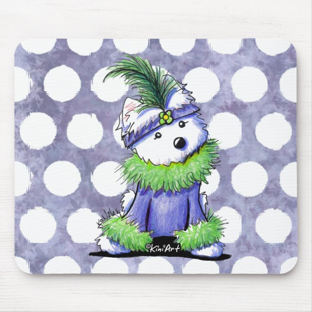 Mardi Gras Westie Mouse Pad (Front)