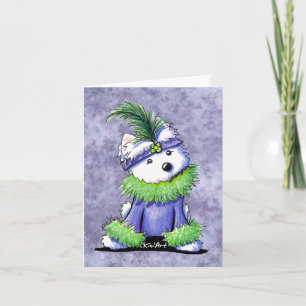 Mardi Gras Westie Terrier Card