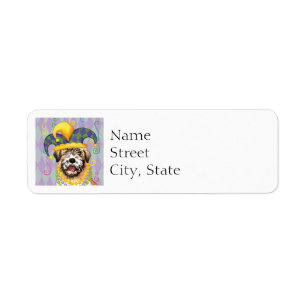 Mardi Gras Wheaten Return Address Label
