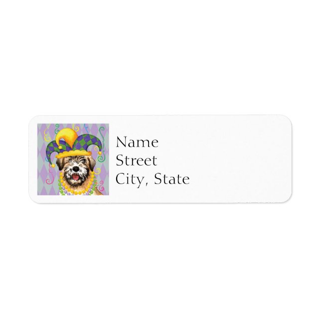 Mardi Gras Wheaten Return Address Label (Front)