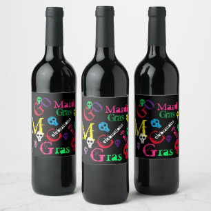 MARDI GRAS WINE LABEL