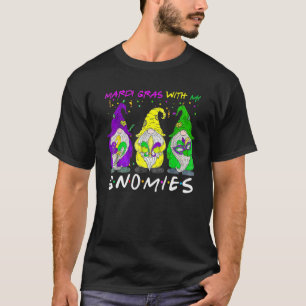 Mardi Gras With My Gnomies Three Gnome Costume Gif T-Shirt