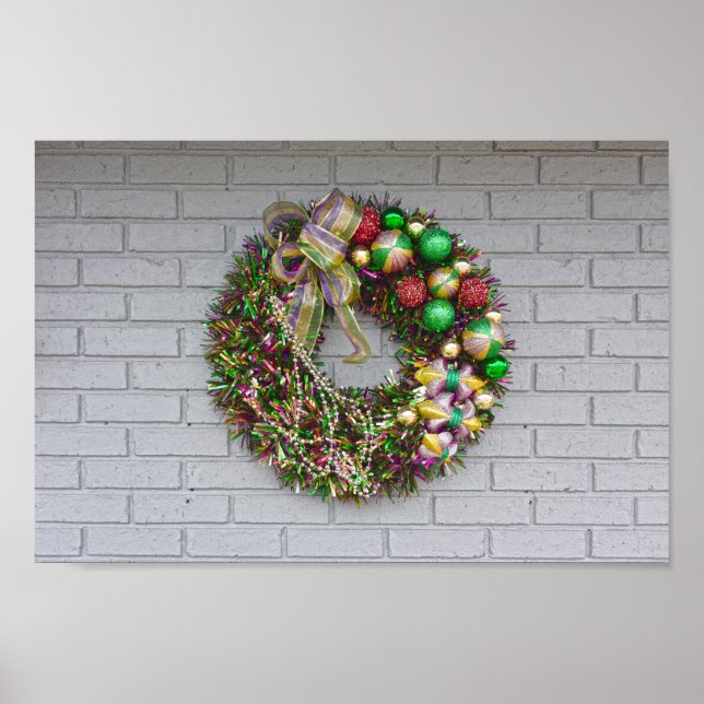 Mardi Gras Wreath Poster (Front)