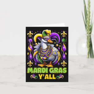 Mardi Gras Y'all Duck Fleur-de-lis Parade Carnival Card