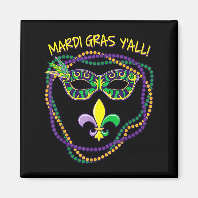 Mardi Gras Yall  Magnet (Front)