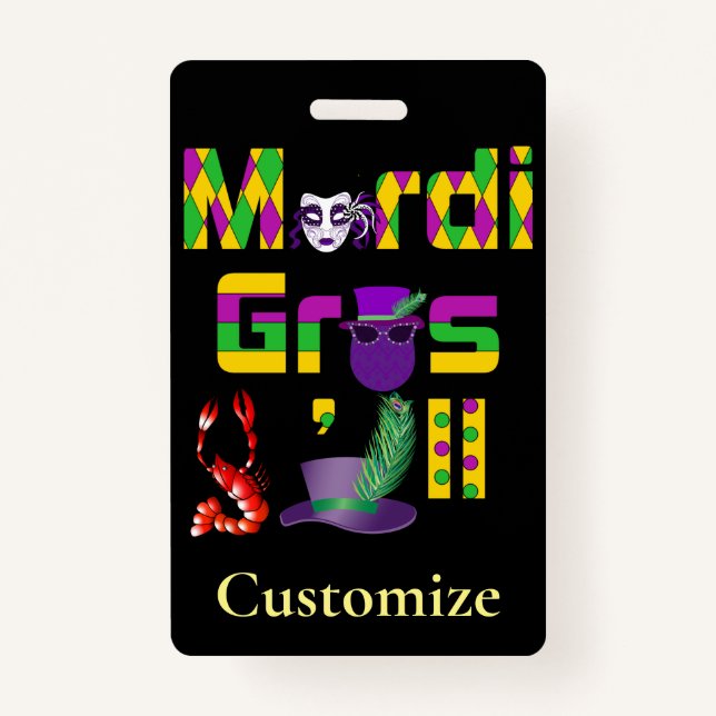 Mardi Gras Y'all Thunder_Cove ID Badge (Front)