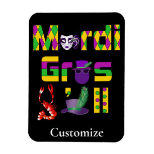 Mardi Gras Y'all Thunder_Cove Magnet