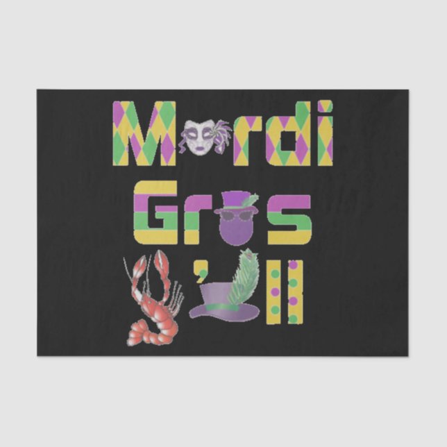 Mardi Gras Y'all Thunder_Cove Tissue Paper (Front)