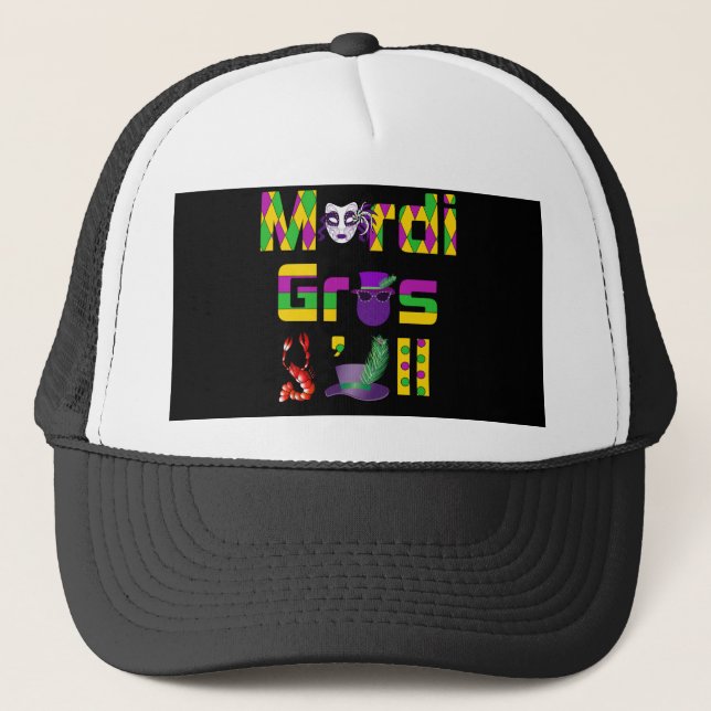 Mardi Gras Y'all Thunder_Cove Trucker Hat (Front)