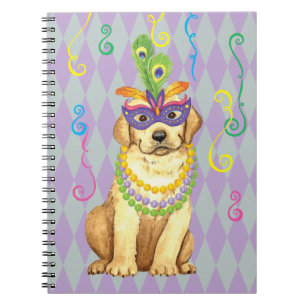 Mardi Gras Yellow Lab Notebook
