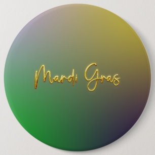 Mardi Gras Yellow, Purple, Green 6 Cm Round Badge