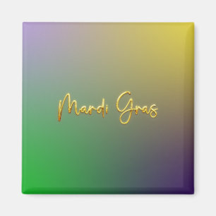 Mardi Gras Yellow, Purple, Green Magnet