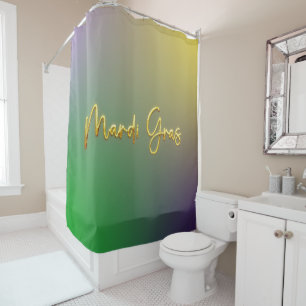 Mardi Gras Yellow, Purple, Green Shower Curtain