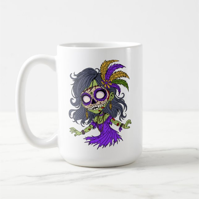 Mardi Gras Zombie Coffee Mug (Left)