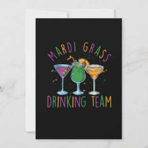Mardi Grass Drinking Team Street Party Gift Invitation