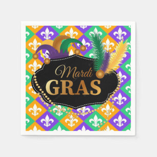 Mardi Grass Fleur de Lis Napkin
