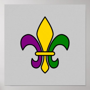 Mardi grass fleur-de-lys poster