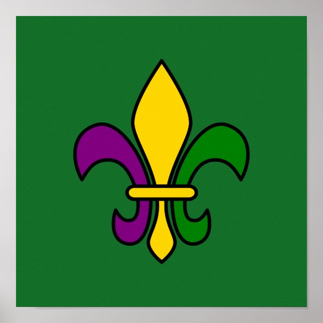 Mardi grass fleur-de-lys poster (Front)