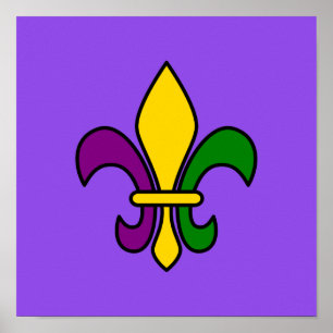 Mardi grass fleur-de-lys poster