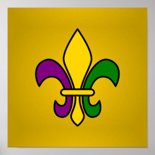 Mardi grass fleur-de-lys poster