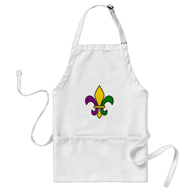 Mardi grass fleur-de-lys standard apron (Front)