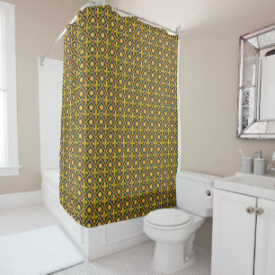 Mardi grass pattern with golden fleur-de-lis shower curtain