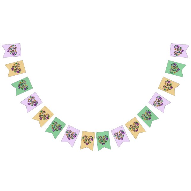 Mardi GrasYellow Green Purple  bunting banner (All)