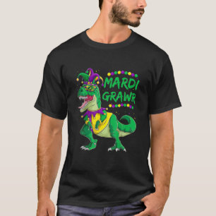 Mardi Grawr Dino-Jester Outfit Mardi Gras T Rex Ki T-Shirt