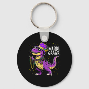 Mardi Grawr Dinosaur Boys Kids Toddler Funny Mardi Key Ring