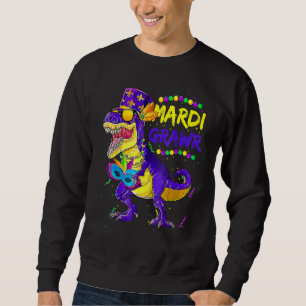 Mardi Grawr Jester Trex Dinosaur Cute Mardi Gras B Sweatshirt