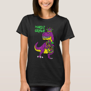 Mardi Grawr Jester Trex Dinosaur Cute Mardi Gras B T-Shirt