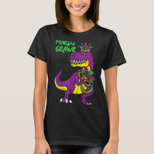 Mardi Grawr Jester Trex Dinosaur Cute Mardi Gras B T-Shirt