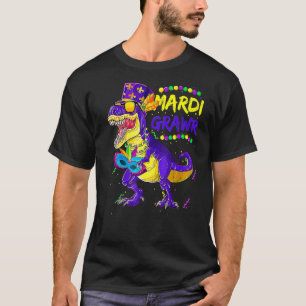 Mardi Grawr Jester Trex Dinosaur Cute Mardi Gras B T-Shirt