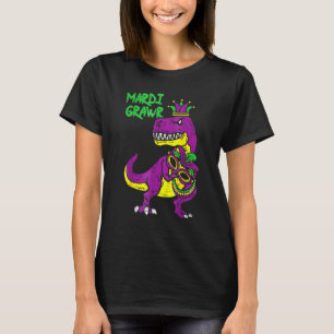 Mardi Grawr Jester Trex Dinosaur Cute Mardi Gras B T-Shirt