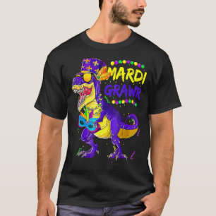 Mardi Grawr Jester Trex Dinosaur Cute Mardi Gras B T-Shirt