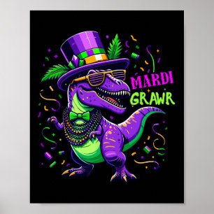 Mardi Grawr T-rex Dino Costume Toddler Boys Kids M Poster