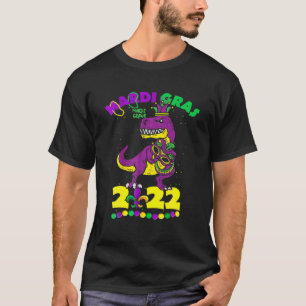 Mardi Grawr Trex Dinosaur Jester Mardi Gras 2022 G T-Shirt