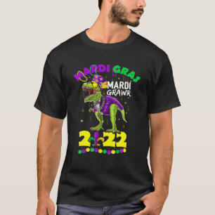 Mardi Grawr Trex Dinosaur Jester Mardi Gras 2022 G T-Shirt
