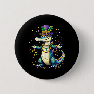 Mardigator Alligator Bruh Funny Mardi Gras Costume 6 Cm Round Badge